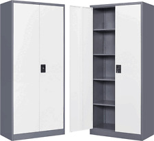 Garage Cabinet Metal Storage Cabinet With Locking Doors And 4 Adjustable Shelves