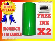 2 Sleeves Fluorescent Green Label For Monarch 1110 Pricing Gun 2 Sleeves32rolls