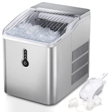 Portable Ice Maker Machine Kitchen Countertop Compact Scoop 26 Lbs. Silver