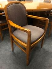 6 Oak Fabric Conference Or Reception Chairs