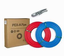 2 Rolls 12 Pex-a Pipetubing 2x100ft 200ft Red Blue Free Pipe Cutter