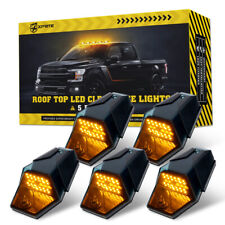 For 99-16 Ford F250 F350 F450 5x Amber Led Cab Roof Marker Lights Kit Super Duty