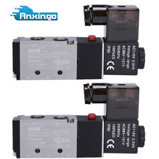 2x 14 Npt 4 Way 2 Position Directional Control Air Solenoid Valve 110120v Ac
