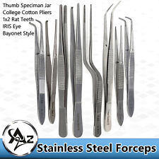 Dental Tweezers Cotton Dressing Forceps Tissue Pliers Surgical Serrated Tip