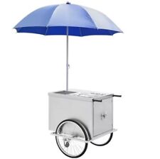 Commercial Stainless Steel Charcoal Grill Hotdog Hamburger Food Push Cart