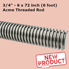 34 Inch 6 Ft X 72 Inch Acme Fully Threaded Rod Right Hand Plain Low Carbon New