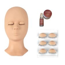 Eyelash Mannequin Head W Replaced Eyelids For Lash Extension Training Practice