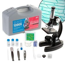 Amscope 48pc Starter 120x-1200x Compound Microscope Science Kit For Kids Black
