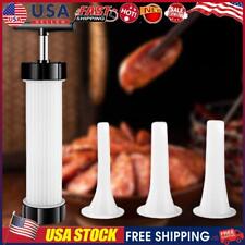 Manual Sausage Syringe With 3 Filling Nozzles Meat Injector Tool Bpa Free Useful