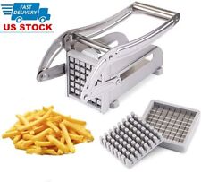 Stainless Steel French Fry Cutter Potato Vegetable Slicer Chopper Dicer 2 Blades