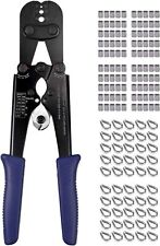 Crimper Cutter 116-18 Aluminum Sleeves Steel Rigging Wire Rope Kit