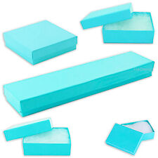 Thedisplayguys- Teal Paper Jewelry Gift Boxes With Cotton Insert 25-pack