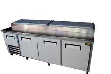 96 New Us-made Three And Half Door Refrigerated Pizza Salad Prep Table S.s Top
