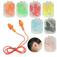 10 Pairs Soft Silicone Corded Ear Plugs 33db Anti Noise Reusable Hearing Protect
