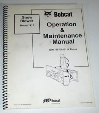 Bobcat 1412 Snow Blower Operators Operation Maintenance Manual Original 2002