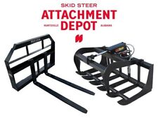 48 Root Grapple Bucket And 42 Long Pallet Forks Attachment Combo Quick Attach