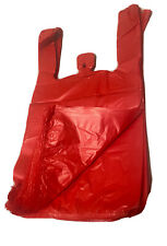 Bags 110 Small Red Unprinted 8 X 4 X 15 T-shirt Plastic Grocery Shopping Bags
