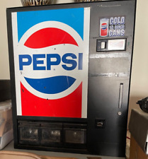 Vintage Tabletop Pepsi Machine Full Size Can Dispenser Wlocking Cabinet Stand