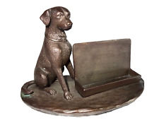 Dog Card Holder Desk Counter Vintage Levenger Bronze Sculpture Mold Neocurio