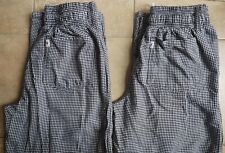 2 Pair Houndstooth Chefs Pants Adult Small Uncommon Threads Brand Baggy Uniform