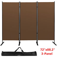 3 Panel Room Divider 6ft Tall Folding Privacy Screen Fabric Office Partition