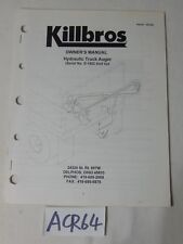 Owners Manual Farm Book Killbros Hydraulic Truck Auger D-1952 And Up