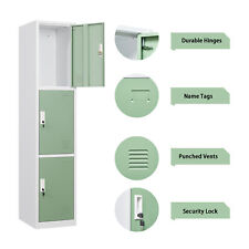 3 Doors Locker Metal Wardrobe Home Office Storage Cabinet Gym Organizer Cupboard