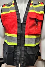 Class 1 High Visibility Reflective Red Blue Black Safety Vest With Id Pocket