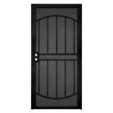 Arcada Black Surface Mount Outswing Steel Security Door With Expanded Metal New