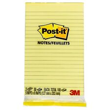 Post-it 663 Lined Post-it Notes 5 X 8 Canary Yellow Pack Of 2 Pads