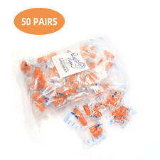 50 Pair Foam Ear Plugs Soft Individually Wrapped Noise Cancelling For Sleeping