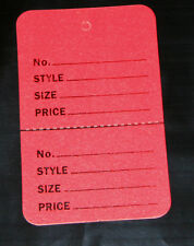 100 Red 2.75x1.75 Large Perforated Unstrung Price Consignment Store Tags