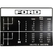 Shift Pattern Decal 8-speed Fits Ford Tractor 4000 4100 4600