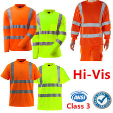 Hi Vis Ansi Class 3 Reflective Safety Work T Shirt High Visibility Breathable