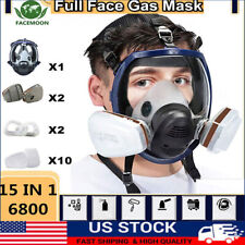 6800 15 In 1 Gas Mask Full Face Respirator Paint Spray Chemical Facepiece Safety