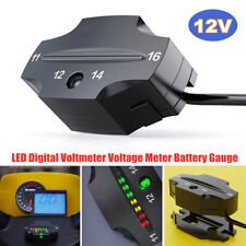 12v Atv Motorcycle Led Display Voltmeter Meter Volt Tester Battery Voltage Guage