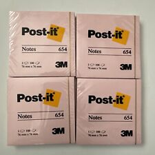 Lot Of 4 Padpost-it Notes3 X31 Pad Content 100 Sheetspink Total 400 Sheets