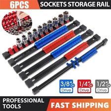 6pc Socket Organizer Mountable Sliding Rail Rack Storage 143812 Industrial