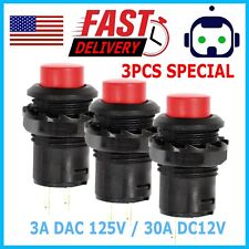 New 3 Pack Spst Normally Onoff Open Momentary Push Button Switch Red