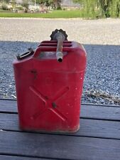 Vintage Blitz 5 Gallon Metal Gas Can Usa Dot Red Jerry Can Screw On Cap Spout