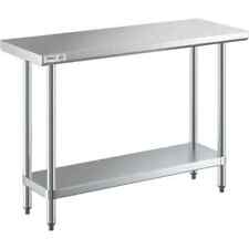 18w X 48l Stainless Steel Prep And Work Restaurant Table With Undershelf