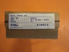 36 Kimble 1 Dram Vials Clear Glass 15 X 45mm Caps 60910-l Nos 60910l-1