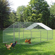 10ftx10ft20ft Metal Chicken Run Pen Walk-in Cage Poultry Coop Duck Rabbit House