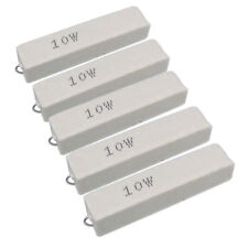Us Stock 5pcs 100k Ohm 100kj 10 Watt Axial Ceramic Cement Power Resistor 10w