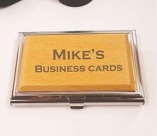 Personalized Wood Business Card Holder Engraved Hard Case Wood Card Case