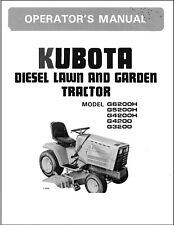 Tractor Operator Maintenance Manual Fits Kubota G6200h G5200h G4200h G4200 G3200