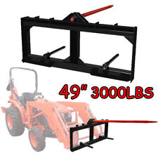 49 Tractor Hay Spear Skid Steer Loader Quick Attach For Bobcat Tractor 3000lbs