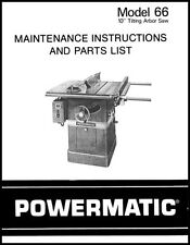 Powermatic Model 66 10 Inch Table Saw Manual