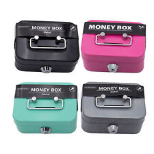 Small Lock Box Metal Cash Box Mini Safe Lock Box Money Bank Metal Coin Bank