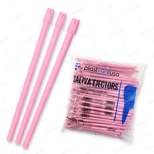 100 1 Bag Pink Dental Saliva Ejectors Ejector Disposable Suction Tips